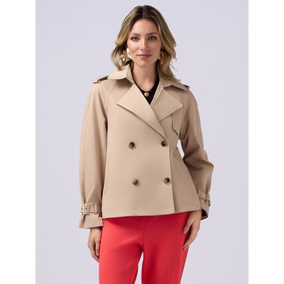 Trench court réalisé en tissu fluide uni OLTRE