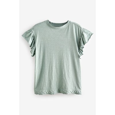 T-shirt délavé à manches volantées NEXT