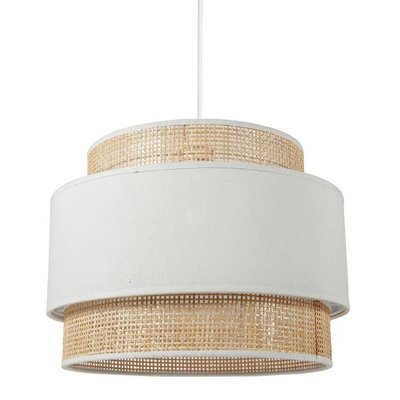 Suspension Ronde 3 Abat-jours Rotin  D40 DECORATIE