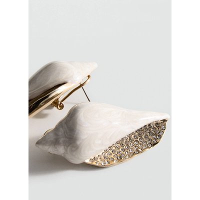 Boucles d'oreilles coquillage détail strass MANGO