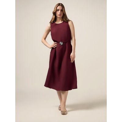 Robe évasée en lin/viscose uni OLTRE