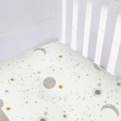 Safe Nights Celestial Moon and Stars Cot Fitted Sheet 2 Pack SILENTNIGHT