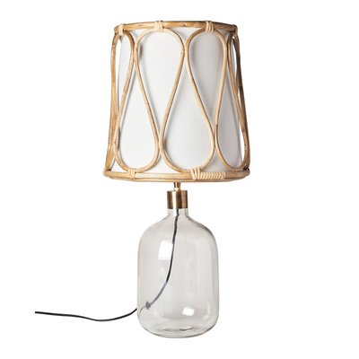 Pied de lampe SUZANNE en verre - Petit modèle BLANC D’IVOIRE