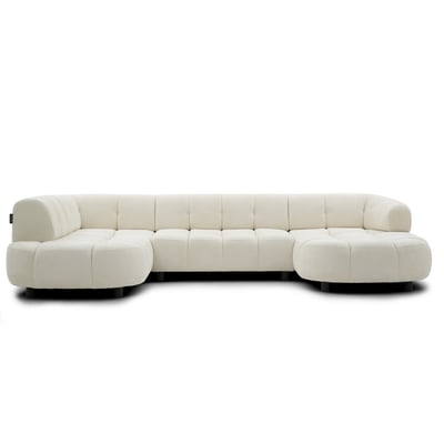 Canapé d'angle convertible  places en tissu chenille, LOVELY BOBOCHIC