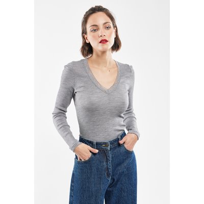 T-shirt manches longues en laine et soie ARMOR-LUX
