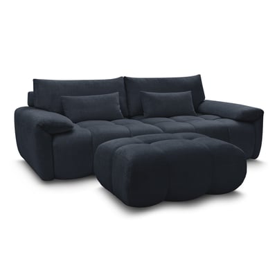Canapé droit fixe 4 places en tissu texturé, IVANE BOBOCHIC