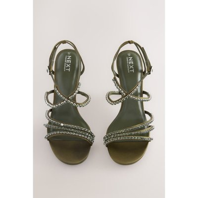 Sandales à talons s en satin et pierres NEXT