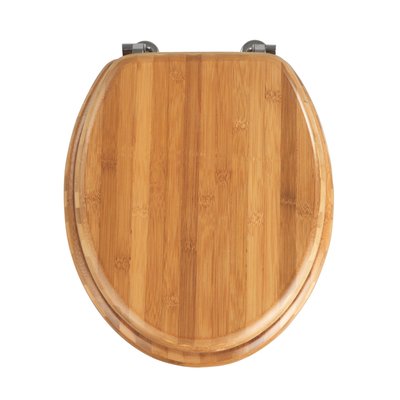 Abattant WC Bois Bambou, fixation acier inox WENKO