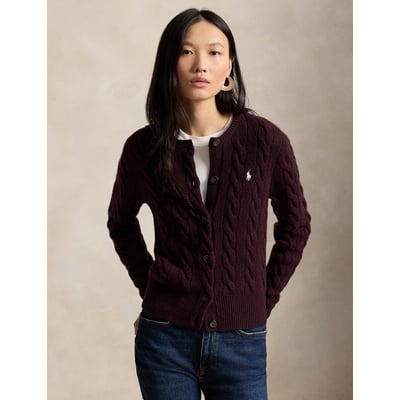Cardigan en maille torsadée, 80% laine 20% cachemire POLO RALPH LAUREN