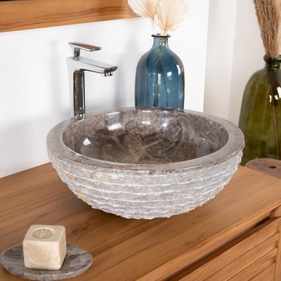 Vasque en pierre ronde 40cm VÉSUVE WANDA COLLECTION