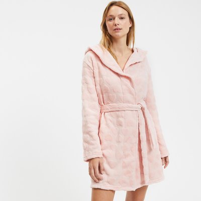 Robe de chambre capuche polaire embossée cœurs ANNE WEYBURN