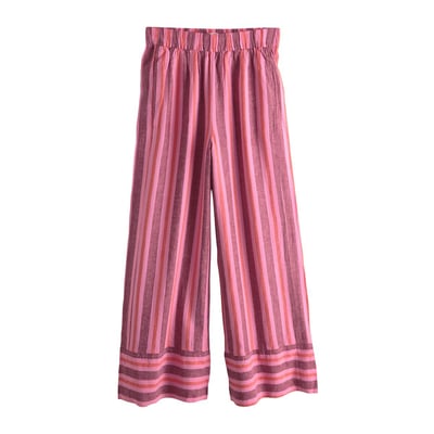 Pantalon en mélange de lin coupe large NEXT