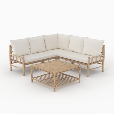 Salon de jardin 5 personnes en bambou - VADELLA RENDEZ-VOUS DÉCO
