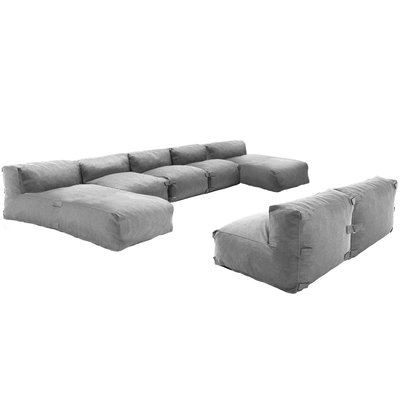 Salon de jardin modulable avec 5 fauteuils et 2 méridiennes, MIXI OVIALA