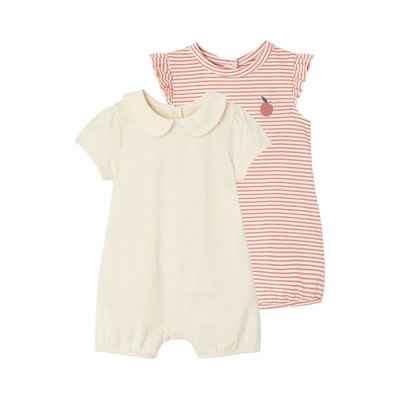 Lot de 2 combi-shorts naissance VERTBAUDET