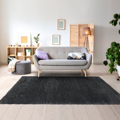 Tapis poils longs shaggy tissé motif uni UNI B UN AMOUR DE TAPIS