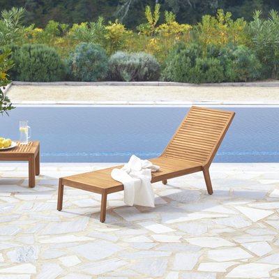 Chaise longue de jardin en teck massif TEO TIKAMOON