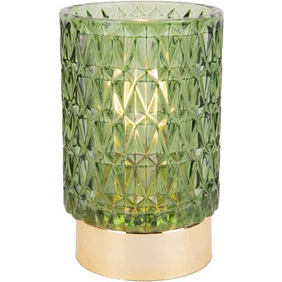 Photophore avec bougie led Diamond Vert PRESENT TIME