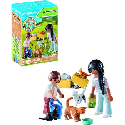 Country - Famille de chats avec femme et enfant PLAYMOBIL