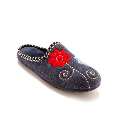 Mules Brodées, Grande Largeur SECRETS DE MODE