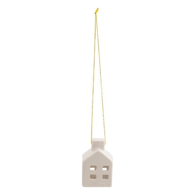Sujet céramique maison H6 cm blanc ATMOSPHERA