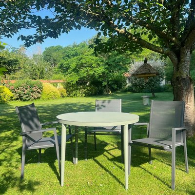 Table de jardin ronde en aluminium vert argile Ø 100 cm STOCKHOLM PIER IMPORT