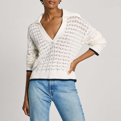 Pull À Col Polo En Maille Ajourée PEPE JEANS