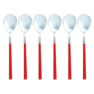 Lot de 6 cuillères de table en acier inoxydable, COLORAMA NOVASTYL