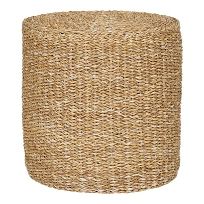 Pouf rond en jonc de mer, style bohème BRUGES PIER IMPORT
