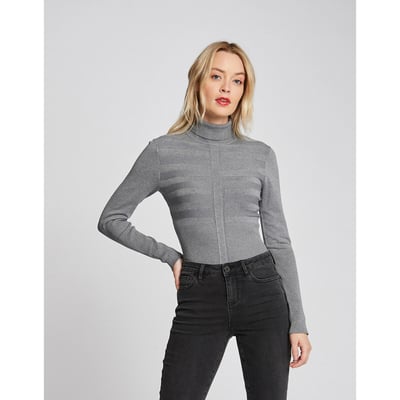 Pull fine maille, col montant MORGAN