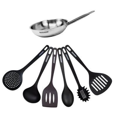 Set de 1 poêle 20 cm en inox et 6 ustensiles ETERNA FACKELMANN