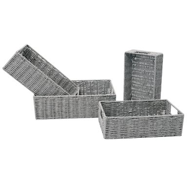 Lot de 4 paniers empilables en Métal et papier TOILINUX