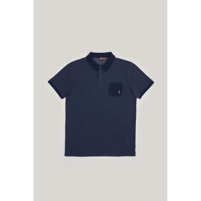 Polo à motif tête d'épingle avec poche MCS