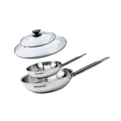 Set de 2 poêles 20 et 28 cm et 2 couvercles en verre ETERNA FACKELMANN