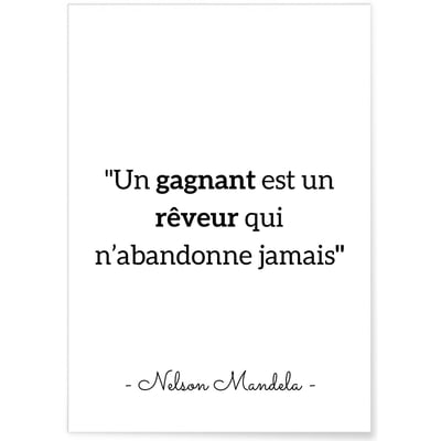 Affiche Mandela 'Un gagnant...' L'AFFICHERIE