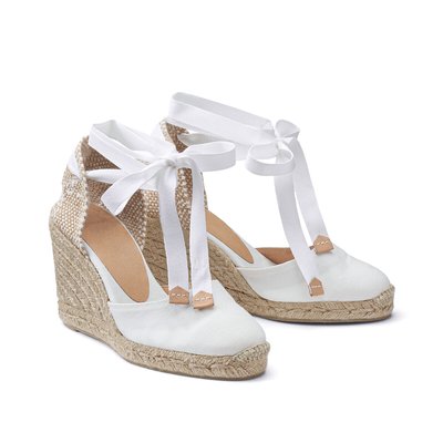 Espadrilles compensées blanches clearance
