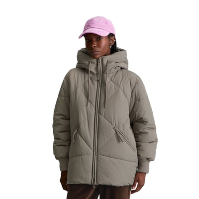 Veste matelassée longue à capuche, coupe décontractée en polyester recyclé MARC O’POLO DENIM
