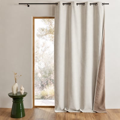 Rideau thermique et occultant double face aspect doudou - QABANE HOME MAISON