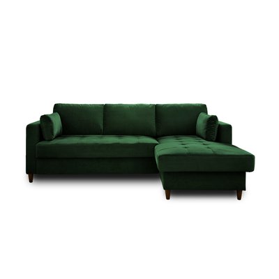 Canapé d'Angle Convertible en Velours 4 places - ANNA LISA DESIGN