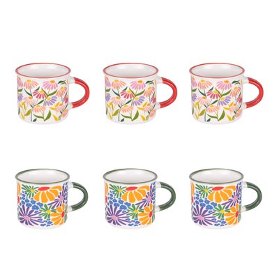 Coffret de 6 tasses   14 cl-FLORAL MUSE TABLE PASSION
