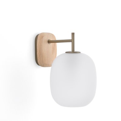 Navida Frosted Glass & Oak Wall Lamp LA REDOUTE INTERIEURS