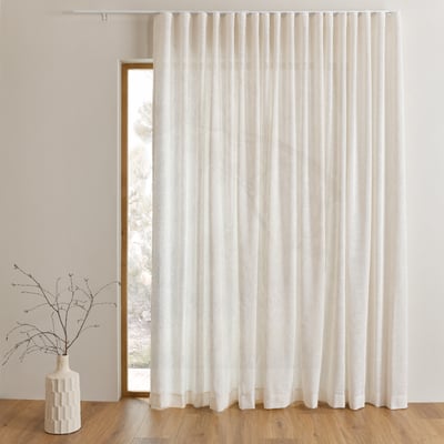 Kit rail extensible + Voilage poly-lin wave - QABANE HOME MAISON