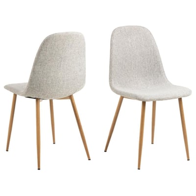 Lot de 4 chaises de salle à manger en tissu avec pieds en acier CLELIA TOILINUX