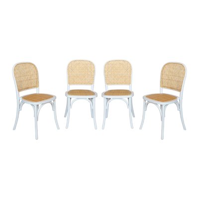 Chaise vintage bois et rotin (lot de 4) MONTPARNASSE SWEEEK