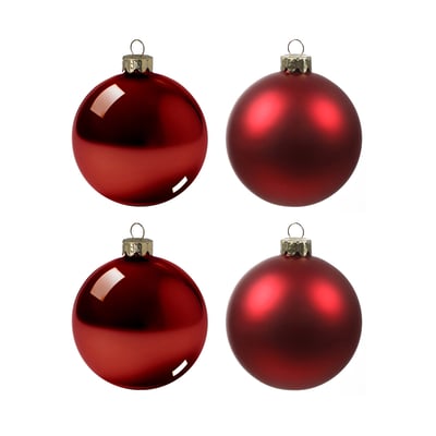 Set de 4 boules de noël décoratives en verre D8 SIA DECO