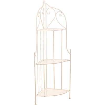 Étagère d'angle blanche élégante en métal pour salon ou chambre RECOLLECTION
