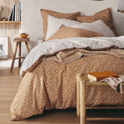 Parure de lit Housse de couette + taies carrées unie en coton, BATIK ESSIX