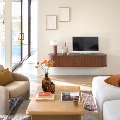 Mueble de TV con 2 puertas correderas colgado en la pared Marcelino LA REDOUTE INTERIEURS