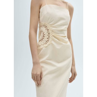 Robe midi fleur ajourée MANGO