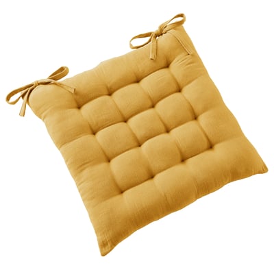 Coussin de chaise 40x40 cm Gaze de Coton Terra Safran EDEN